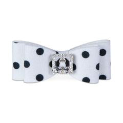 BLACK & WHITE POLKA DOT BIG BOW HAIR BOW