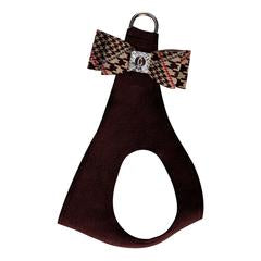 CHOCOLATE HOUNDSTOOTH BIG BOW STEP IN HARNESS