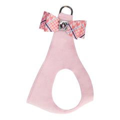 PEACHES N' CREAM GLEN HOUNDSTOOTH BIG BOW (PUPPY PINK) STEP IN HARNESS