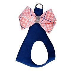 PEACHES N' CREAM GLEN NOUVEAU HOUNDSTOOTH BOW (BLUE) STEP IN HARNESS