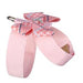 PEACHES N' CREAM GLEN HOUNDSTOOTH NOUVEAU BOW + PUPPY PINK TINKIE HARNESS
