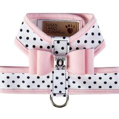 POLKA DOG TINKIE HARNESS W/PUPPY PINK BIG BOW + TRIM