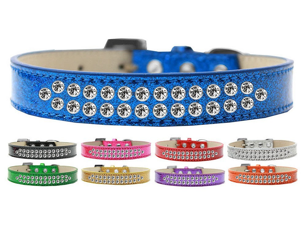 TWO ROW ICE CREAM CRYSTAL CLEAR DOG COLLAR (9 COLORS), Collars - Bones Bizzness