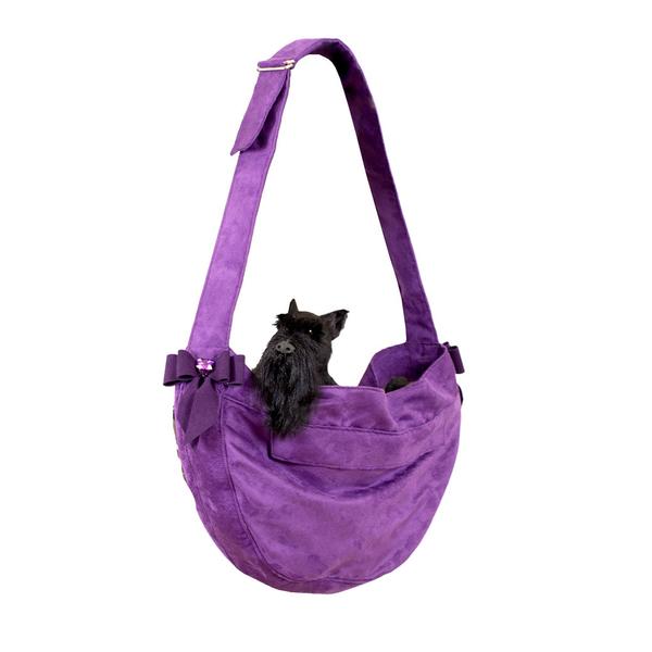 CUDDLE DOG CARRIER AMETHYST TAIL BOW HEART, Carriers - Bones Bizzness
