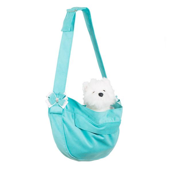CUDDLE CARRIER BIMINI BLUE WITH NOUVEAU BOW, Carriers - Bones Bizzness