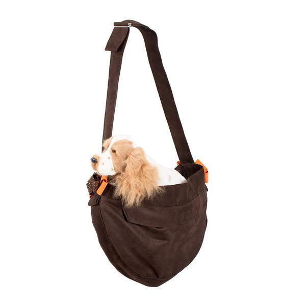 CUDDLE CARRIER CHOCOLATE & ORANGE NOUVEAU BOW, Carriers - Bones Bizzness
