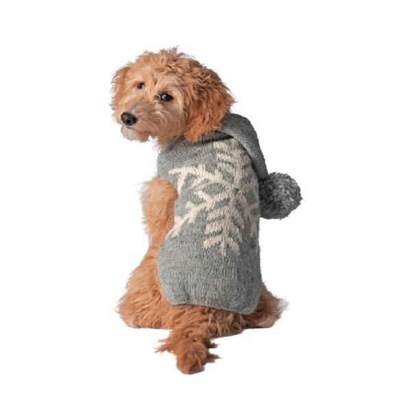 GREY ALPACA SNOWFLAKE DOG SWEATER - Bones Bizzness