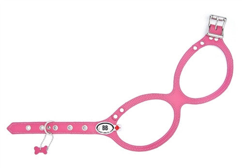 BB DOG HARNESS LEATHER -  HOT PINK, Harness - Bones Bizzness