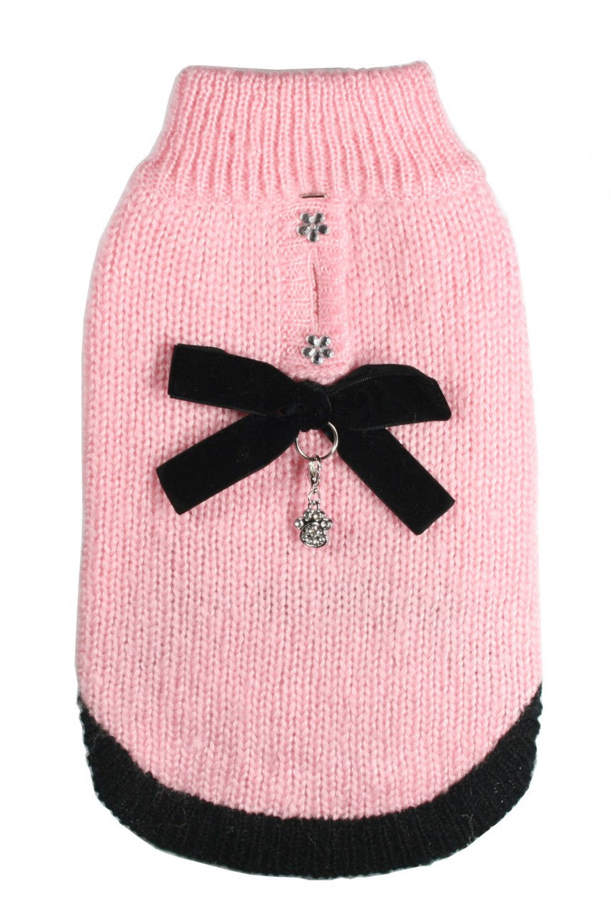 COCO PINK CLASSIC MOHAIR DOG SWEATER, Sweaters - Bones Bizzness