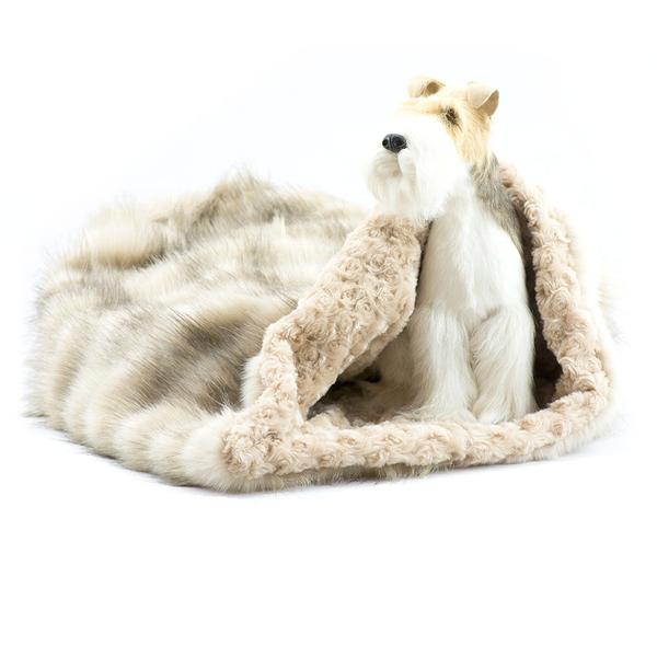 CREAM FOX WITH CAMEL CURLY SUE CUDDLE CUP DOG BED, Beds - Bones Bizzness