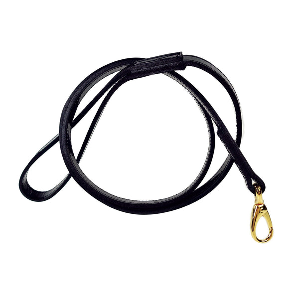 DAISY DOG LEAD IN BLACK PATENT & GOLD, Leash - Bones Bizzness