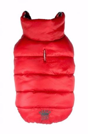 RED GINGHAM REVERSIBLE PUFFER DOG VEST, Coats - Bones Bizzness