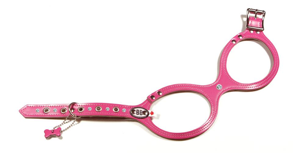 BB DOG HARNESS LEATHER -  HOT PINK, Harness - Bones Bizzness