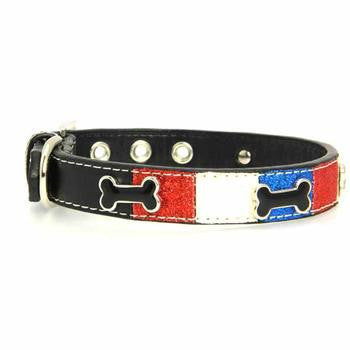 PATRIOTIC ICE CREAM BONE DOG COLLAR, Collars - Bones Bizzness