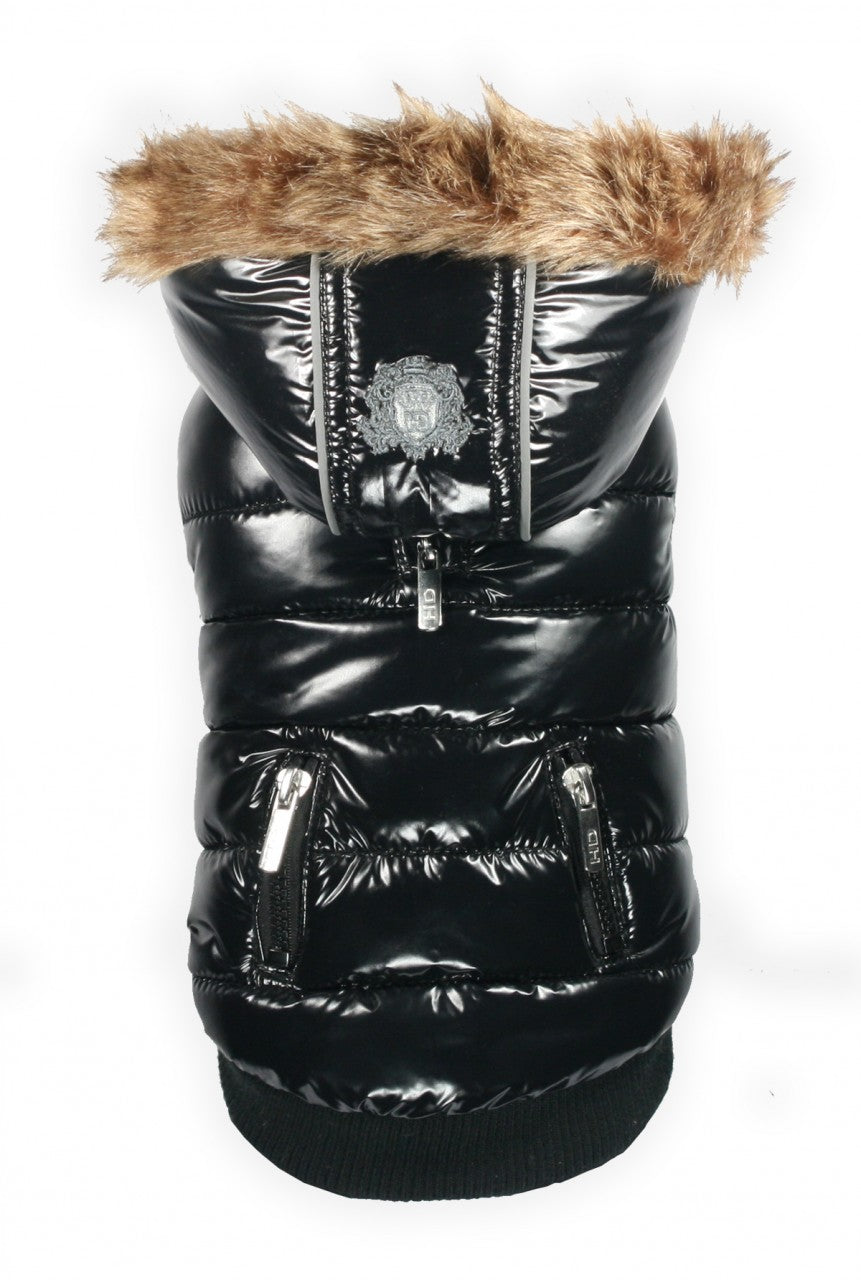 BLACK ELITE REFLECTIVE DOG COAT PUFFER, Coats - Bones Bizzness