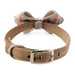 SCOTTY NOUVEAU FAWN PLAID BOW DOG COLLAR, Collars - Bones Bizzness