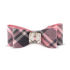 PUPPY PINK PLAID BIG BOW HAIR BOW, HAIR BOW - Bones Bizzness