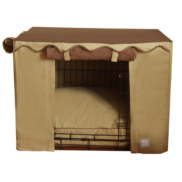 CAMEL BROWN DOG CRATE COVER, Crate Cover - Bones Bizzness