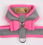 PLATINUM & PERFECT PINK SERIES BIG BOW CRYSTAL TWO-TONE DOG HARNESS