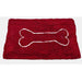SOGGY DOGGY DOG DOORMAT CRANBERRY W/ OATMEAL BONE, Rugs - Bones Bizzness
