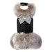 SOFT SILVER FOX COAT WITH PLATINUM GLITTERATI NOUVEAU BOW