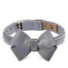 PLATINUM GLITZERATI NOUVEAU BOW 3 ROW GILTMORE COLLAR