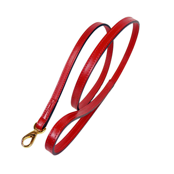 SOUTH SEAS DOG LEAD IN FERRARI RED & GOLD, Leash - Bones Bizzness