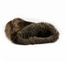 CHOCOLATE SABLE WITH CHOCOLATE SHAG CUDDLE CUP DOG BED, Beds - Bones Bizzness