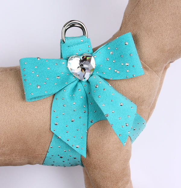 STARDUST TAIL-BOW STEP-IN SWAROVSKI CRYSTAL DOG HARNESS  - BIMINI BLUE, Harness - Bones Bizzness