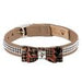 SUSAN LANCI CHOCOLATE GLEN HOUNDSTOOTH BIG BOW 3 ROW GILTMORE DOG COLLAR