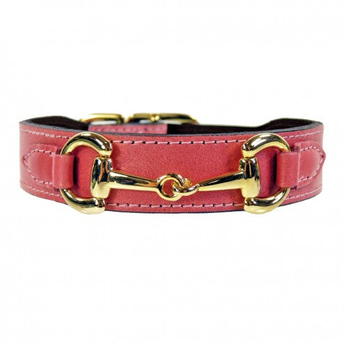 BELMONT IN PETAL PINK & GOLD DOG COLLAR, Collars - Bones Bizzness
