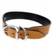 BELMONT IN BUCKSKIN & NICKEL DOG COLLAR, Collars - Bones Bizzness