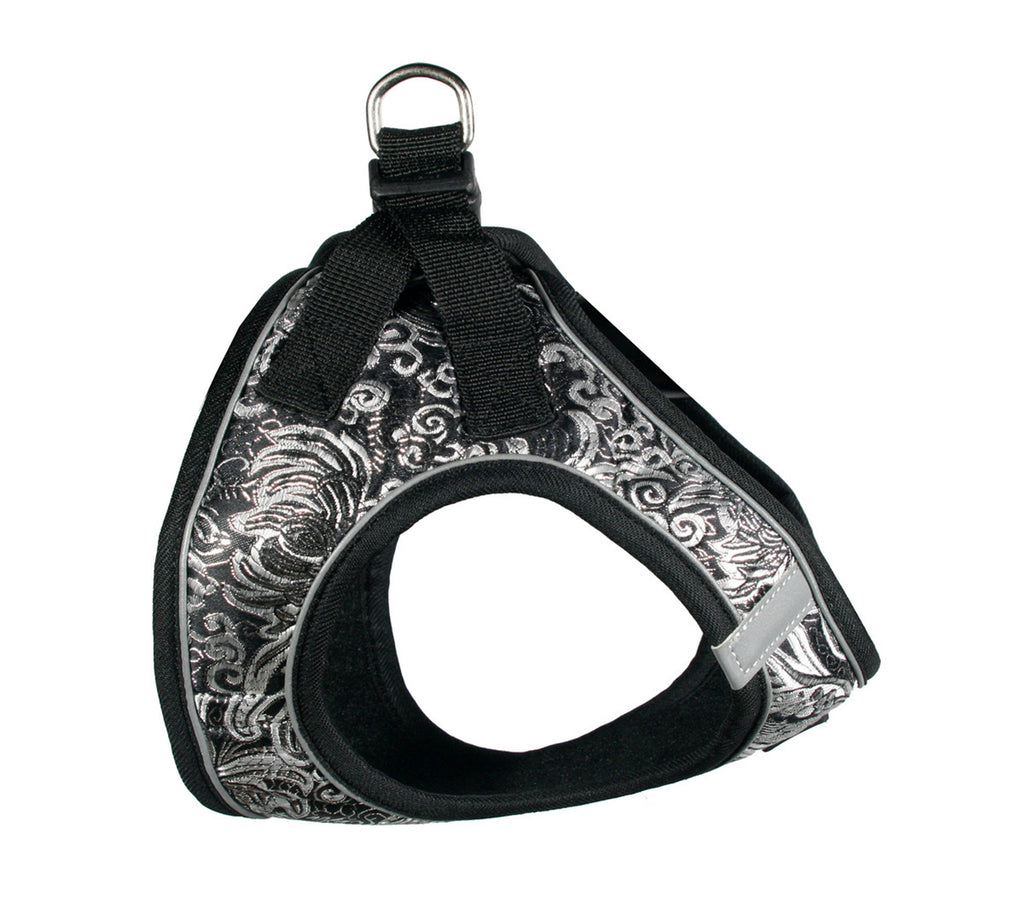 EZ REFLECTIVE ROYAL ELEGANCE DOG HARNESS VEST - BLACK