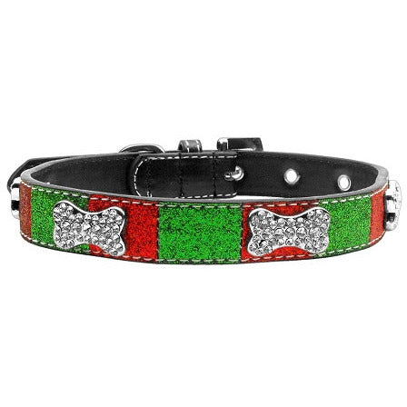 CHRISTMAS ICE CREAM CRYSTAL BONE DOG COLLAR, Collars - Bones Bizzness