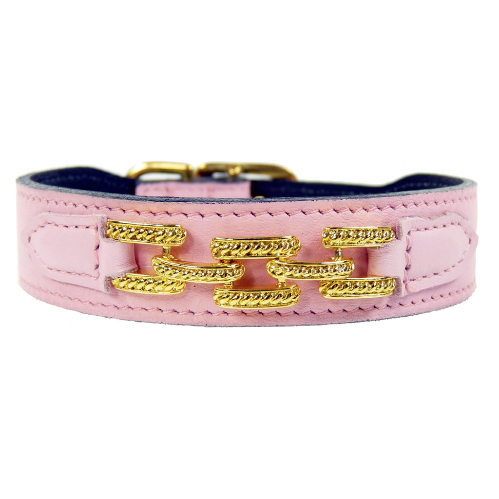 COLONY CLUB IN SWEET PINK DOG COLLAR, Collars - Bones Bizzness