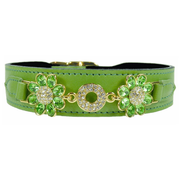DAISY IN LIME GREEN DOG COLLAR, Collars - Bones Bizzness