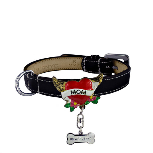 TATTOO "MOM" COLLAR DOG COLLAR - BLACK, Collars - Bones Bizzness