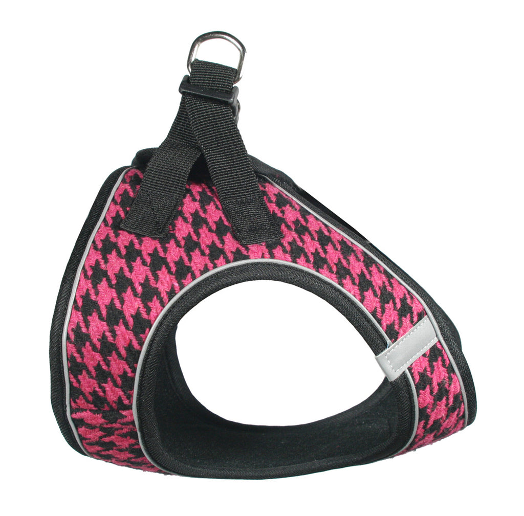 EZ REFLECTIVE HOUNDSTOOTH HARNESS VEST - PINK/BLACK