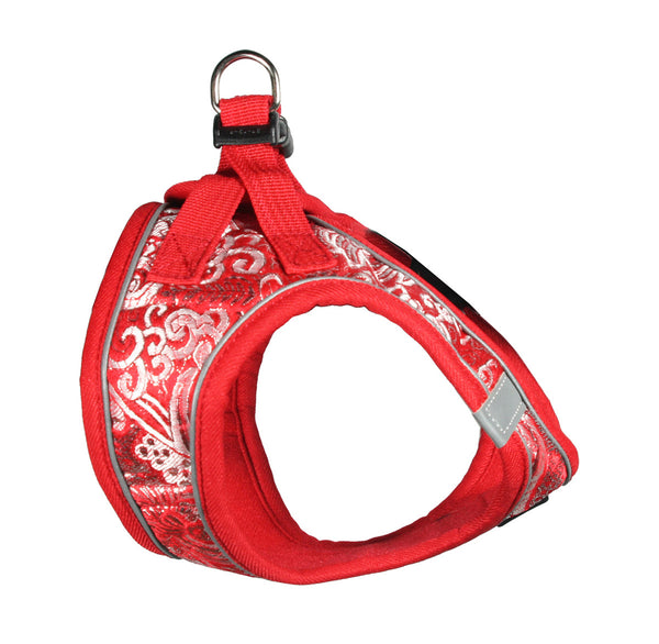 EZ REFLECTIVE ROYAL ELEGANCE DOG HARNESS VEST - RED