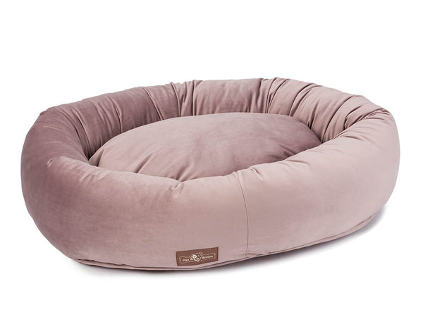 VINTAGE MAUVE DONUT DOG BED, Beds - Bones Bizzness