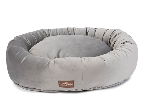SEAL GREY VINTAGE DONUT DOG BED, Beds - Bones Bizzness