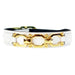 GEORGIA ROSE IN WHITE PATENT & GOLD DOG COLLAR, Collars - Bones Bizzness