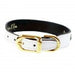 GEORGIA ROSE IN WHITE PATENT & GOLD DOG COLLAR, Collars - Bones Bizzness
