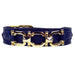 GEORGIA ROSE IN FRENCH NAVY & GOLD DOG COLLAR, Collars - Bones Bizzness