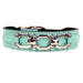GEORGIA ROSE IN TURQUOISE & NICKEL DOG COLLAR, Collars - Bones Bizzness