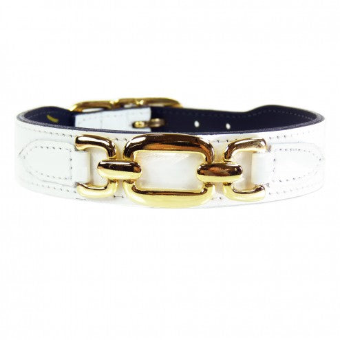 GOOD AS GOLD IN WHITE DOG COLLAR