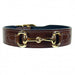 BELMONT IN RICH BROWN & GOLD DOG COLLAR, Collars - Bones Bizzness