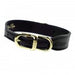 HAUTE COUTURE OCTAGON IN BLACK PATENT & GOLDEN SHADOW DOG COLLAR, Collars - Bones Bizzness