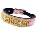 HAUTE COUTURE ART DECO IN SWEET PINK & GOLD DOG COLLAR, Collars - Bones Bizzness