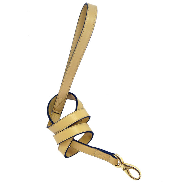ATHENA VANILLA & GOLD DOG LEAD, Leash - Bones Bizzness